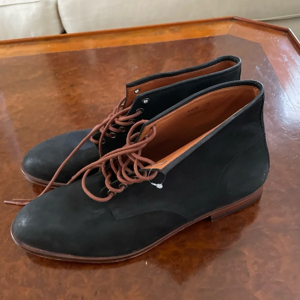 WARFIELD‎ & GRAND Plain Toe Chukka Boots In Black Size 13 $189 NWOB